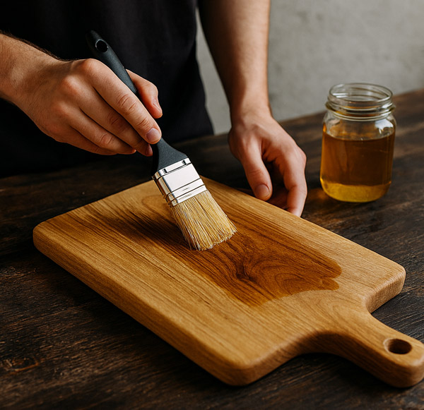 روغن زدن ظرف چوبی