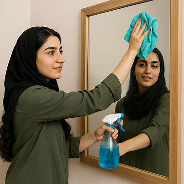 تمیز کاری آینه‌ها