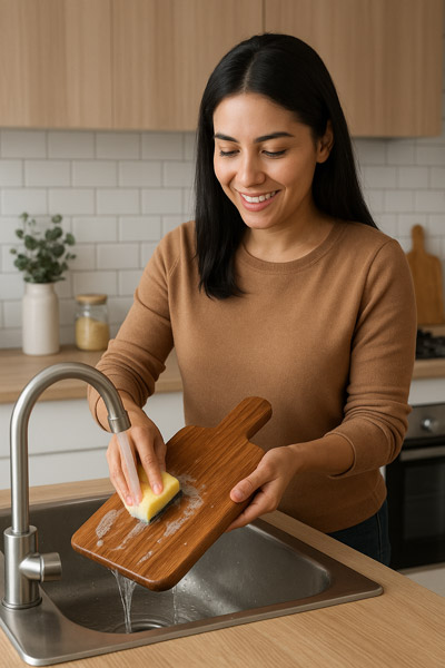 نحوه شست و شوی ظروف چوبی