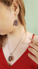 گردنبند و گوشواره قهوه