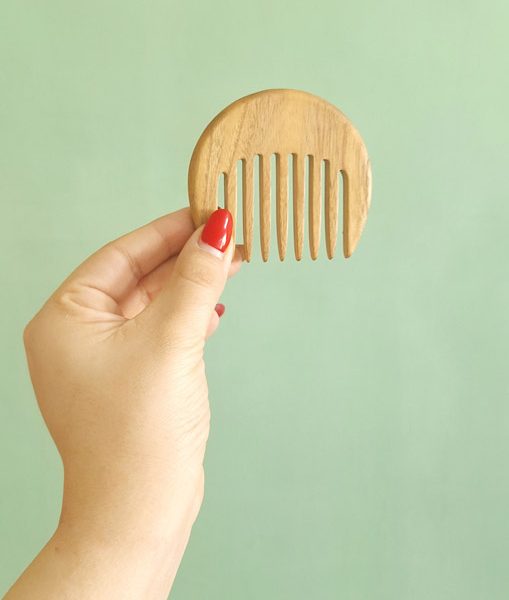 شانه چوبی طرح طلوع رنگ چوب روشن