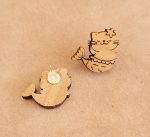 گوشواره چوبی طرح پری گربه‌ای