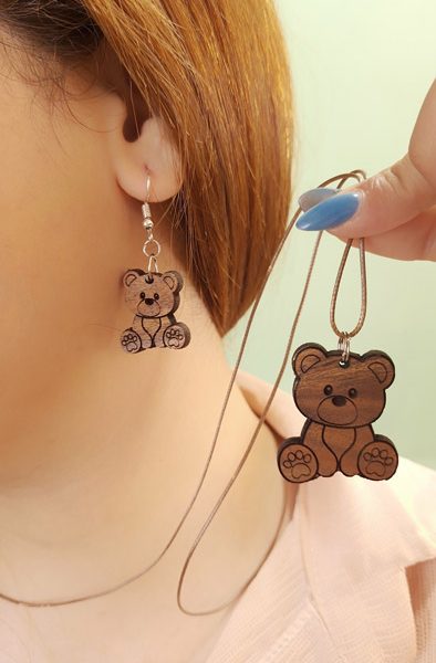 اکسسوری چوبی طرح خرسی