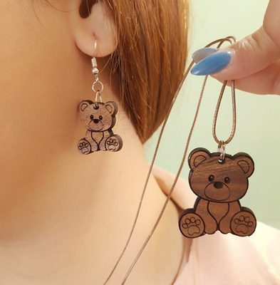 اکسسوری چوبی طرح خرسی