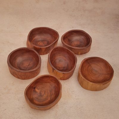 کاسه چوبی روستیک | مدل تنه درختی
