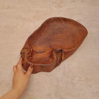 میوه خوری چوبی روستیک | طرح تنه درختی