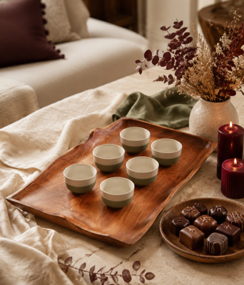 چیدمان سینی چوبی